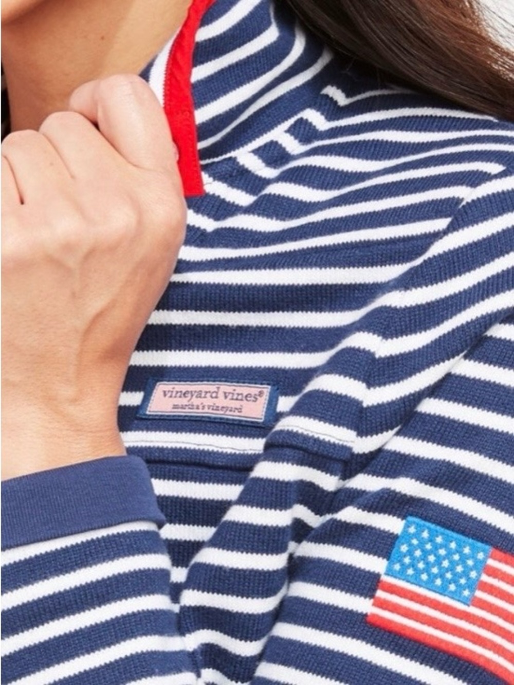 VINEYARD VINES AMERICANA 100% COTTON SNAP-PLACKET SHEP SHIRT POPOVER SZ SMALL - Picture 2 of 13